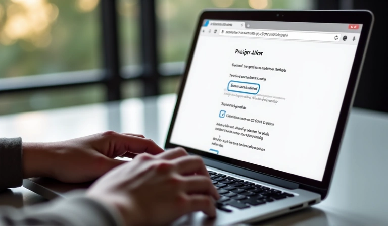 Person managing cookie settings on a laptop